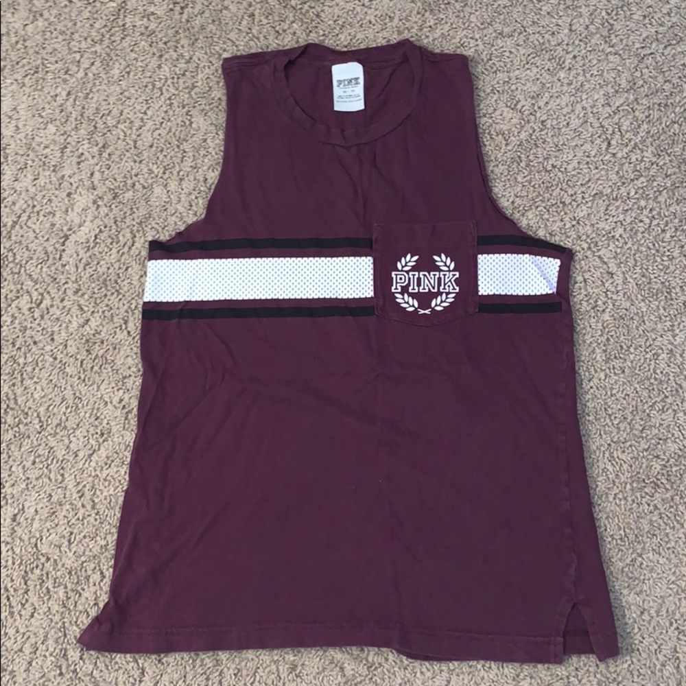 VS PINK MAROON TANK TOP W/ POCKET